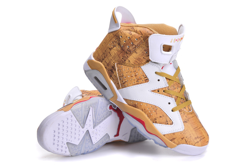 Air Jordan 6 Mens Shoes Aaa White/Golden Online